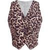imageMilumia Women Leopard Print Vest V Neck Button Down Sleeveless Blazer Waistcoat