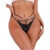 imageMilumia Women Sexy Panties Criss Cross Cut Out Lace Underwear Cheeky Briefs Strappy Bikini HipstersBlack