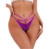 imageMilumia Women Sexy Panties Criss Cross Cut Out Lace Underwear Cheeky Briefs Strappy Bikini HipstersPurple