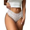 imageMilumia Women Sexy Panties Floral Lace Underwear Cut Out Scallop Trim Panty Mid Rise Brief BikinisWhite