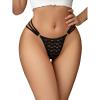 imageMilumia Women Sexy Panties Strappy Heart Print Cut Out Low Rise Cheeky UnderwearBlack