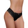imageMilumia Women V Cut Bow Knot Lace Sexy Panties Romantic Cheeky Lingerie Underwear BriefsBlack