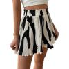 imageMilumia Women Wide Leg Pleated Shorts High Waist Lettuce Trim Patterned Boho Shorts