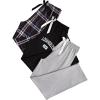 imageMilumia Womens 3 Pack Pajama Pants Plaid Letter Lounge Sleep Pj Pants SleepwearMulti