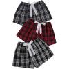 imageMilumia Womens 3 Pack Pajama Shorts Plaid Elastic Waist Pj Sleep ShortsRed and Grey