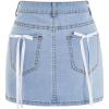 imageMilumia Womens Bow Knot High Waist Denim Skirt Bodycon Casual Jean SkirtsBlue