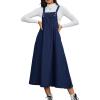 imageMilumia Womens Casual Denim Overall Dress Sleeveless Flowy Baggy Long Jean Jumper DressesBlueupgrade
