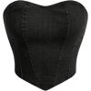 imageMilumia Womens Denim Tube Top Zipper Back Hanky Strapless Bandeau Jean Crop TopSolid Black