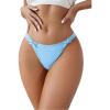 imageMilumia Womens G String Sexy Thong Bow Decor Low Rise Thongs Underwear Bikini PantiesLight Blue