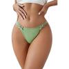 imageMilumia Womens G String Sexy Thong Bow Decor Low Rise Thongs Underwear Bikini PantiesLime Green