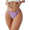 imageMilumia Womens G String Sexy Thong Bow Decor Low Rise Thongs Underwear Bikini PantiesPurple