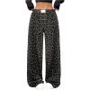 imageMilumia Womens Leopard Elastic Waist Sweatpants Straight Wide Leg Pant TrousersGrey