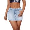 imageMilumia Womens Low Waisted Denim Skirt Going Out Bodycon Mini Jean SkirtsLight Wash
