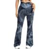 imageMilumia Womens Tie Dye Yoga Pants High Waist Bell Bottom Tummy Control Crossover Flared Leggings Black
