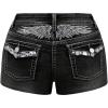 imageMilumia Womens Y2k Rhinestone Decor Denim Shorts Punk Skinny Mini Shorts with PocketBlack