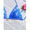 imageMilumia Floral Halter String Triangle Bikini Top for Women Bathing Suit Swim TopBlue