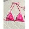 imageMilumia Floral Halter String Triangle Bikini Top for Women Bathing Suit Swim TopHot Pink