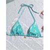 imageMilumia Floral Halter String Triangle Bikini Top for Women Bathing Suit Swim TopMint Green