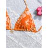 imageMilumia Floral Halter String Triangle Bikini Top for Women Bathing Suit Swim TopOrange