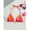 imageMilumia Floral Halter String Triangle Bikini Top for Women Bathing Suit Swim TopPink