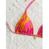 imageMilumia Floral Halter String Triangle Bikini Top for Women Bathing Suit Swim TopPink