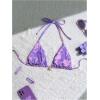 imageMilumia Floral Halter String Triangle Bikini Top for Women Bathing Suit Swim TopPurple