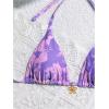 imageMilumia Floral Halter String Triangle Bikini Top for Women Bathing Suit Swim TopPurple