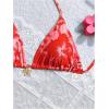 imageMilumia Floral Halter String Triangle Bikini Top for Women Bathing Suit Swim TopRed