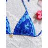 imageMilumia Floral Halter String Triangle Bikini Top for Women Bathing Suit Swim TopRoyal Blue