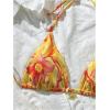 imageMilumia Floral Halter String Triangle Bikini Top for Women Bathing Suit Swim TopYellow