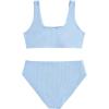 imageMilumia Girls 2 Piece Bathing Suit Solid Sport High Waist Bikini Set SwimsuitBlue