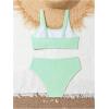 imageMilumia Girls 2 Piece Bathing Suit Solid Sport High Waist Bikini Set SwimsuitGreen