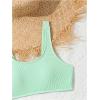 imageMilumia Girls 2 Piece Bathing Suit Solid Sport High Waist Bikini Set SwimsuitGreen