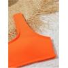 imageMilumia Girls 2 Piece Bathing Suit Solid Sport High Waist Bikini Set SwimsuitSolid Light Orange