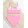 imageMilumia Girls 2 Piece Bikini Sets Ring Linked Spaghetti Strap Swimsuit Bathing SuitPink