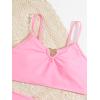 imageMilumia Girls 2 Piece Bikini Sets Ring Linked Spaghetti Strap Swimsuit Bathing SuitPink
