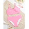 imageMilumia Girls 2 Piece Bikini Sets Ring Linked Spaghetti Strap Swimsuit Bathing SuitPink