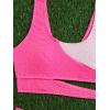 imageMilumia Girls 2 Piece Color Block Swimsuits Cut Out Smocked Bikini Sets Cute SwimwearPink