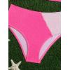 imageMilumia Girls 2 Piece Color Block Swimsuits Cut Out Smocked Bikini Sets Cute SwimwearPink