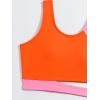 imageMilumia Girls 2 Piece Swimsuits Color Block Cut Out Sport Swimwear Bathing SuitsGreen and Orange