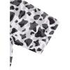 imageMilumia Girls 2 Piece Swimwear Cow Print Colorblock Cutout One Piece Swimsuit with Cover UpsBlack and White
