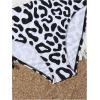 imageMilumia Girls 3 Piece Bikini Set Leopard Print Criss Cross Swimwear with Beach SkirtBlack