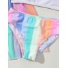 imageMilumia Girls 3 Piece Bikini Sets Tie Dye Spaghetti Strap Swimsuit with CoverupsMulticolor