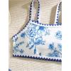 imageMilumia Girls 3 Piece Swimsuit Floral Print Spaghetti Strap Swimwear with Beach SarongsBlue