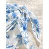imageMilumia Girls 3 Piece Swimsuit Floral Print Spaghetti Strap Swimwear with Beach SarongsBlue