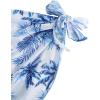 imageMilumia Girls 3 Piece Swimsuits Printed Twist Bikini Set with Coverup Skirt BeachwearMulti White Blue