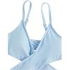 imageMilumia Girls 3 Pieces Bikini Set Wrap Criss Cross Swimsuit Bathing Suit with Ruffle Beach SkirtLight Blue