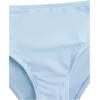 imageMilumia Girls 3 Pieces Bikini Set Wrap Criss Cross Swimsuit Bathing Suit with Ruffle Beach SkirtLight Blue