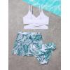 imageMilumia Girls 3 Pieces Bikini Set Wrap Criss Cross Swimsuit Bathing Suit with Ruffle Beach SkirtMulticolor
