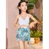 imageMilumia Girls 3 Pieces Bikini Set Wrap Criss Cross Swimsuit Bathing Suit with Ruffle Beach SkirtMulticolor